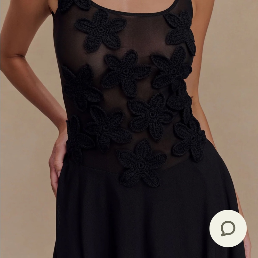 Meshki Black Floral Mini Dress